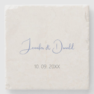 Calligraphy trendy classical script plain personal stone coaster