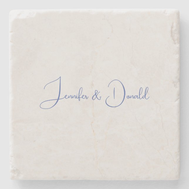 Calligraphy trendy classical script plain personal stone coaster (Front)