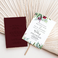 Calligraphy Tropical Floral Front & Back Wedding