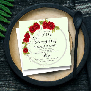 Calligraphy & Turkish Roses Housewarming Invitation