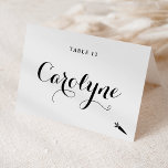 Calligraphy Vegetarian Menu Wedding Place Card<br><div class="desc">Elevate your wedding reception with our beautiful, customisable wedding place cards, designed to add a personal touch to your special day. They feature modern black calligraphy and a heart accent. Add your guests' names, the wedding date or a special message. Transform your reception tables into a stunning display of personalisation...</div>