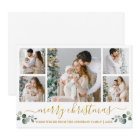 Calligraphy Watercolor Eucalyptus Gold Christmas