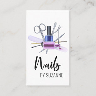 Calligraphy Watercolor Nail Polish File Tools Business Card