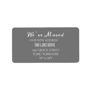 Calligraphy We’ve Moved New Address Update Grey Label