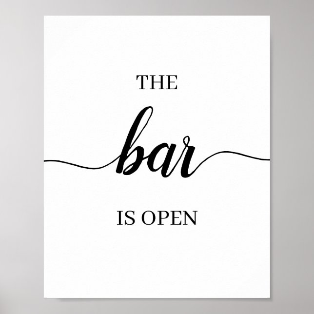 Calligraphy Wedding Bar Sign (Front)