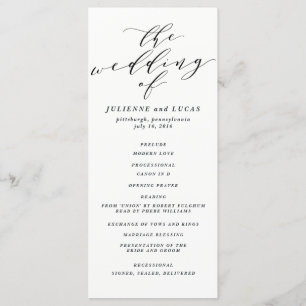 Calligraphy Wedding Ceremony Progam   Black Program