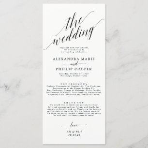 Calligraphy Wedding Ceremony Progam   Black Program