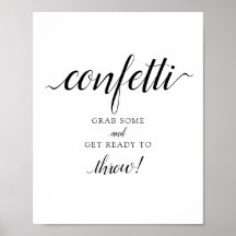 Calligraphy Wedding "Confetti" Sign