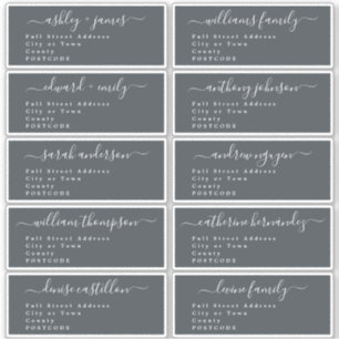 Calligraphy Wedding Guest Address Labels UK Layout