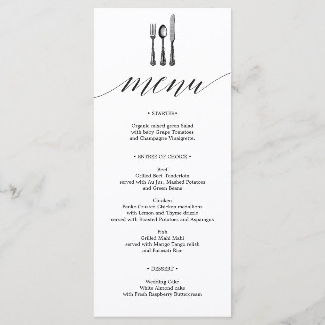Calligraphy Wedding Menu - Wedding Menus (Front)