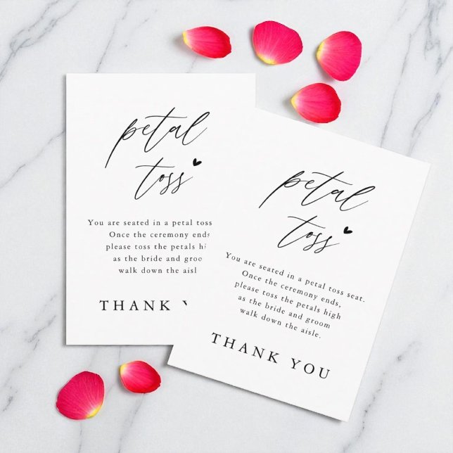 Calligraphy Wedding Petal Toss Send Off Cards (Creator Uploaded)