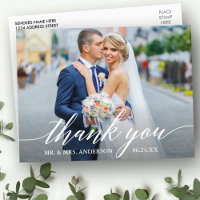 Calligraphy Wedding Photo Bride Groom Thank You W