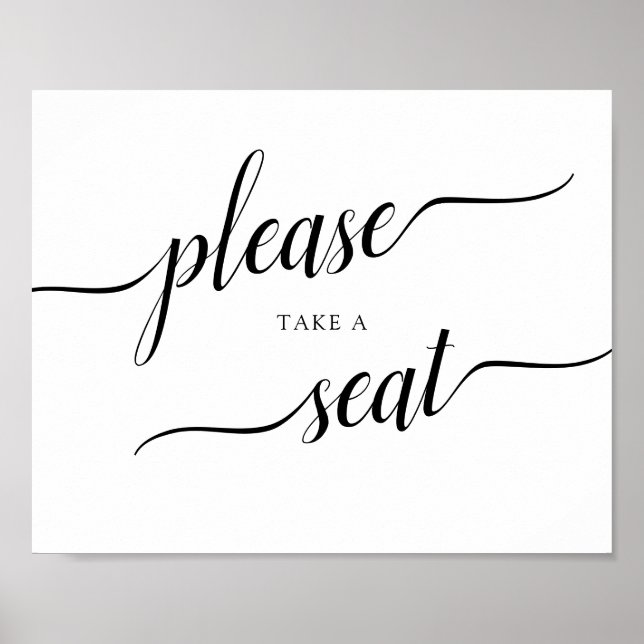 Calligraphy Wedding "Please Take a Seat" Sign (Front)