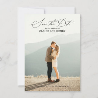 Calligraphy Wedding Save the Date Card