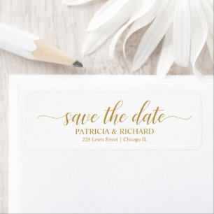 Calligraphy Wedding Save The Date Return Address Label