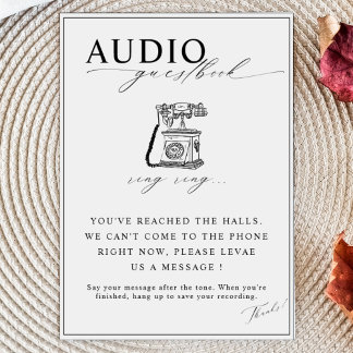 Calligraphy Wedding Telephone Audio Guestbook Sign
