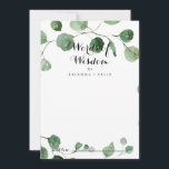 Calligraphy Wedding Words of Wisdom Eucalyptus Advice Card<br><div class="desc">This calligraphy wedding words of wisdom eucalyptus advice card is perfect for a simple wedding. The design features watercolor hand-drawn elegant botanical eucalyptus branches and leaves. These cards are perfect for a wedding, bridal shower, baby shower, graduation party & more. Personalise the cards with the names of the bride and...</div>