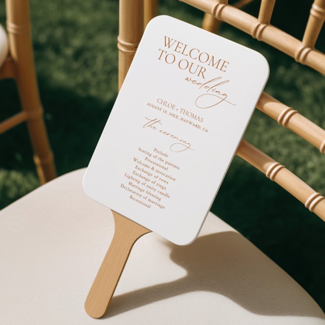 Calligraphy Welcome Wedding Program Hand Fan (Calligraphy Welcome Wedding Program Hand Fan)