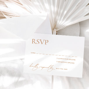 Calligraphy White & Terracotta Wedding RSVP
