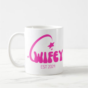 calligraphy wifey coffee mug