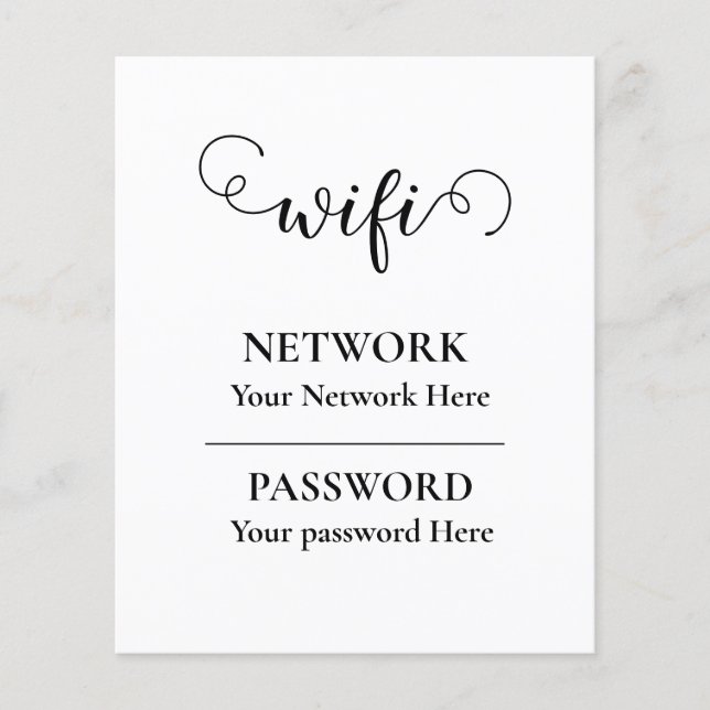 calligraphy wifi password  flyer (Front)