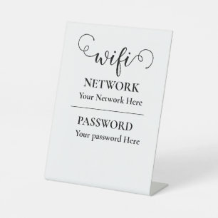 calligraphy wifi password  pedestal sign