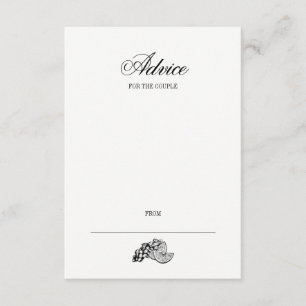 Calligraphy & Wine Wedding Advice Card