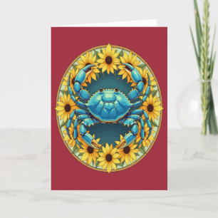 Callinectes sapidus Crustacean And Black Eyed Susa Holiday Card
