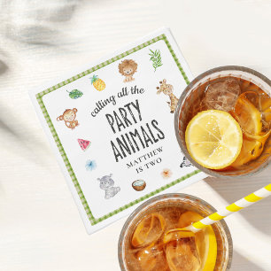 Calling All Animals Safari Jungle Kids Birthday Napkin