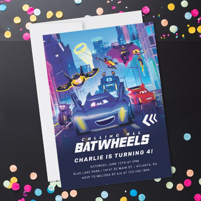 Calling All Batwheels™ Kids Birthday  Invitation (Invitation on table)