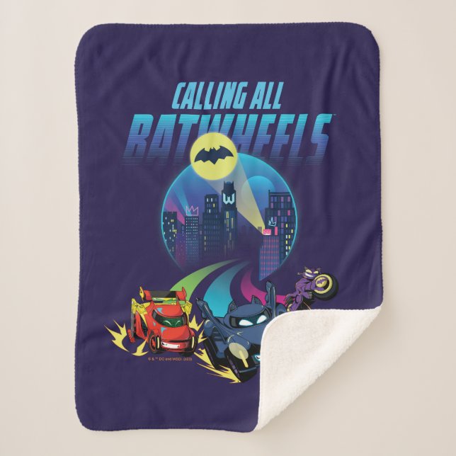 Calling all Batwheels™ Sherpa Blanket (Front)