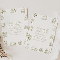 Calling All Campers Kids Birthday Party Invite