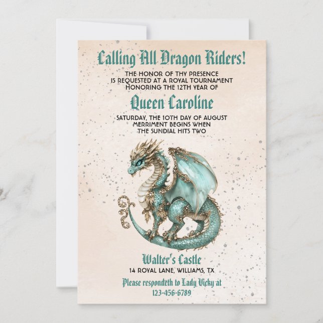 Calling All Dragon Riders Birthday Invitation (Front)