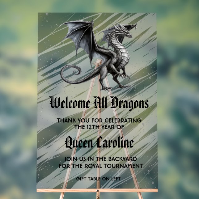 Calling All Dragons Birthday Acrylic Sign (Neutral)