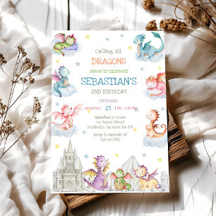 Calling All Dragons Birthday Invitation