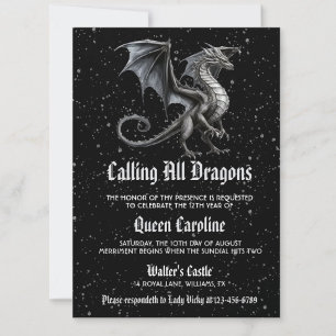 Calling All Dragons Birthday Invitation
