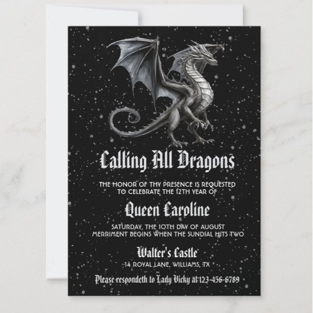 Calling All Dragons Birthday Invitation (Creator Uploaded)
