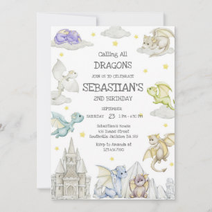 Calling All Dragons Birthday Invitation