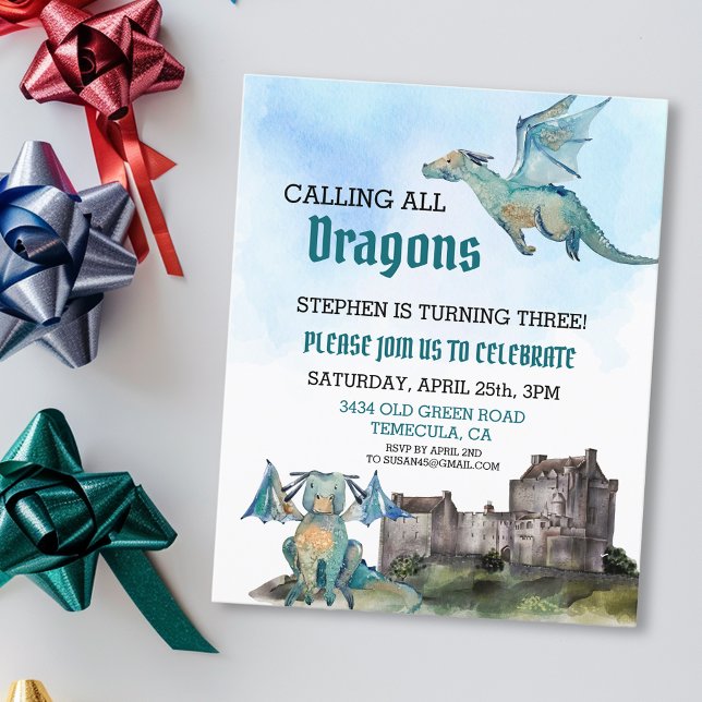 Calling all Dragons Watercolor Birthday Budget (Creator Uploaded)