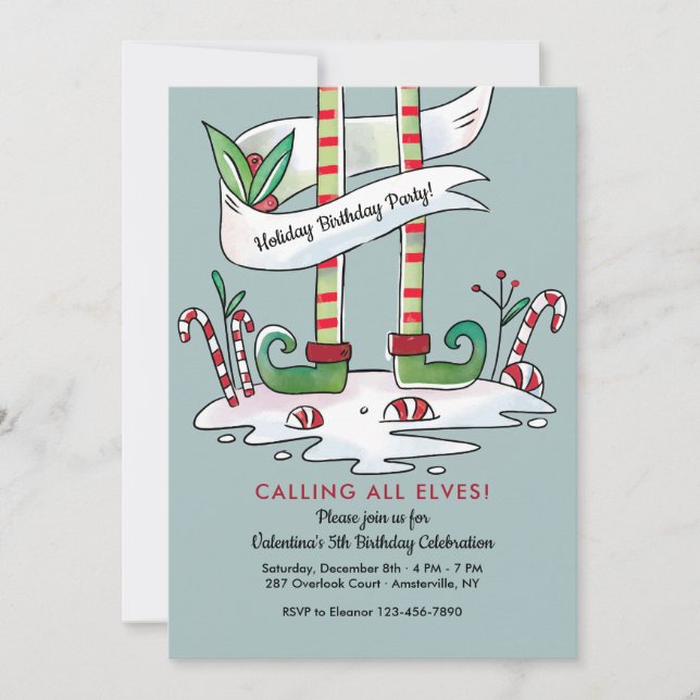 Calling All Elves Holiday Party Invitation (Front)