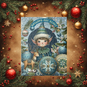 Calling All Elves Snowflakes Hail Christmas Party Jigsaw Puzzle