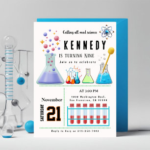 CALLING ALL MAD SCIENCE Party Birthday Invitation