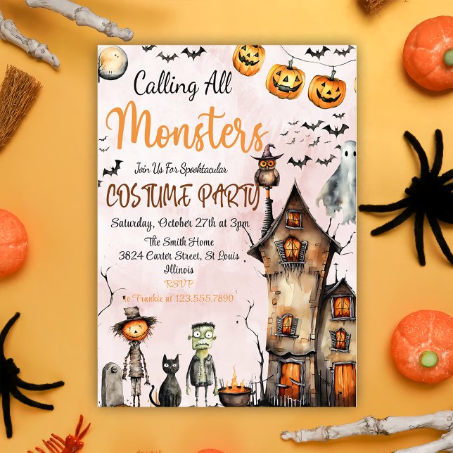 Calling All Monsters Halloween Costume Invitation (Creator Uploaded)