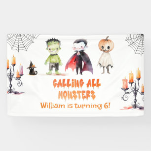 Calling all monsters Halloween Costume party Banner