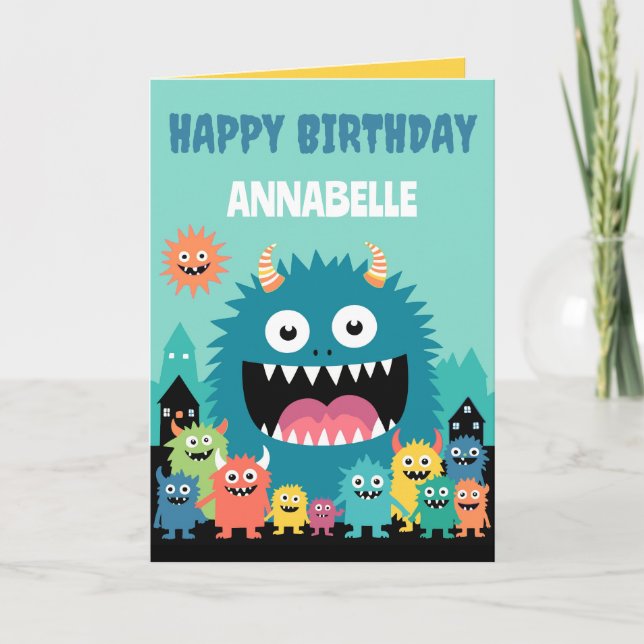Calling All Monsters Personalise Card (Front)