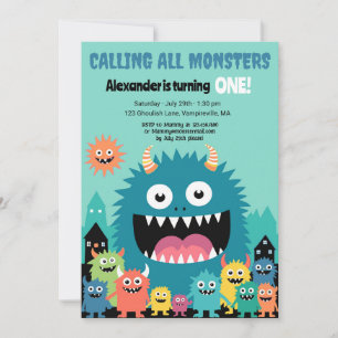 Calling All Monsters Personalise Invitation