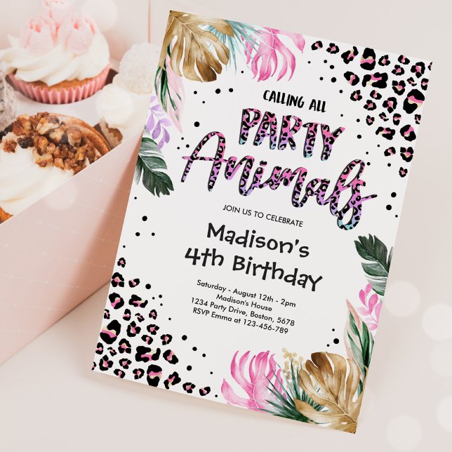 Calling All Party Animal Safari Leopard Birthday Invitation (Creator Uploaded)