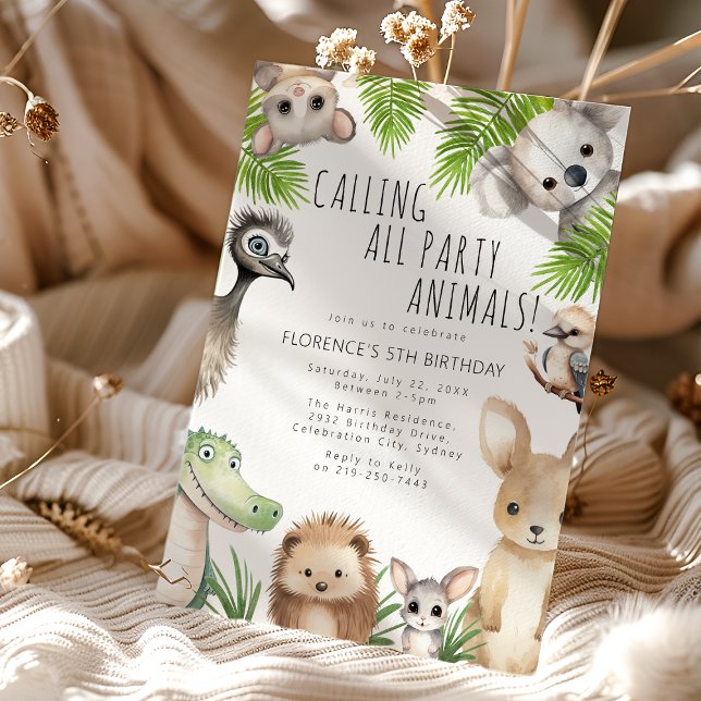 Calling All Party Animals | Aussie Birthday Party Invitation (Creator Uploaded)