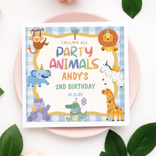 Calling All Party Animals Birthday  Napkin (Creator Uploaded)
