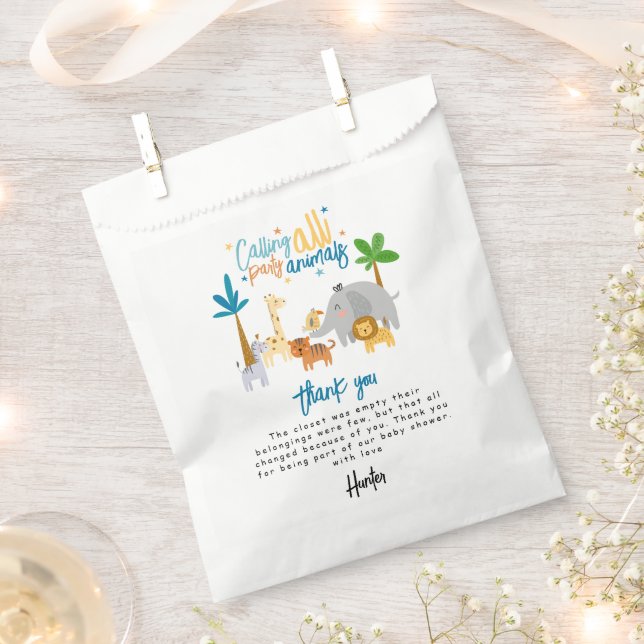 Calling All Party Animals Birthday Party Favour Bag (Clipped)